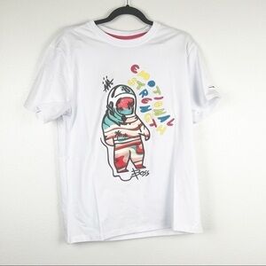 BKYS Emotional Strength Astronaut Short Sleeve Tee White Sz‎ M NWT